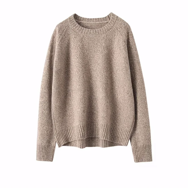 High-End 2024 Winter Women\'s 100% Pure Cashmere Sweater Female O-neck Thicken Loose Pullover Lady Knit Jumper Woman Clothes Tops