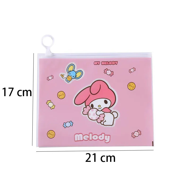 Imagem -05 - Lot Sanrio Kawaii Cinnamoroll Melody Ring Pencil Case Storage Bolsa Stationery Pouch Office School Supplies Promotion Gift 50 Pcs