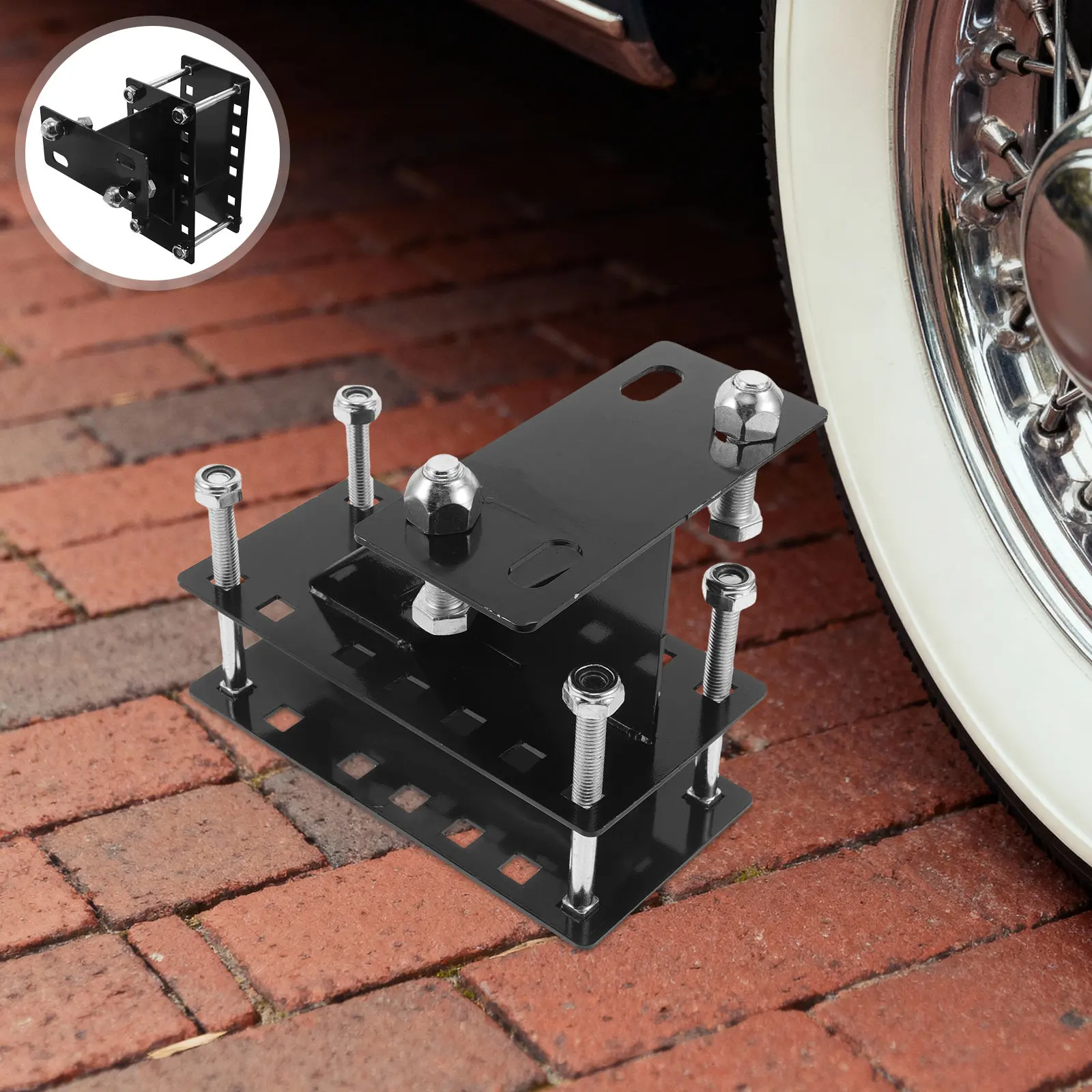 

Spare Tire Carrier Hitch Heavy Duty Carbon Steel Mounting Bracket Trailer Utility Vehicle Rv Semi-Truck Spare Wheel Rack