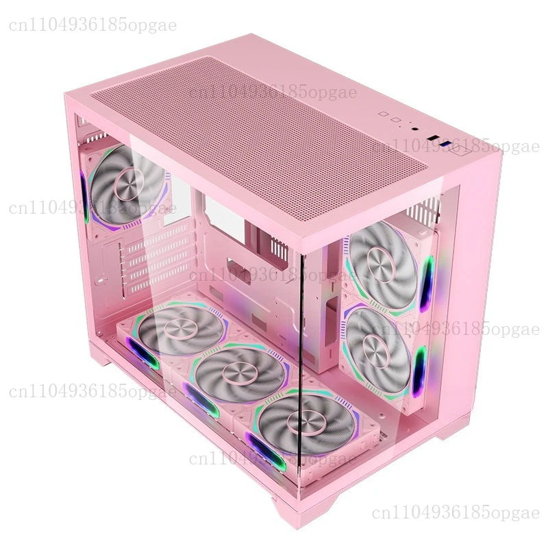 Keine A-Säule, Glas, rosa Meerblick, Raum, Computergehäuse, Desktop, MATX360, Wasserkühlung