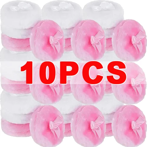 Esponjas de maquillaje de felpa redondas en forma de arco, esponja de polvo esponjosa grande ultrasuave, lavable, reutilizable, para cara y cuerpo, herramientas cosméticas