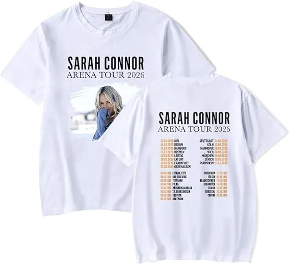 Sarah Connor Merch Arena Tour 2026 T-Shirt Streetwear T-Shirt Shirt Men Women Short Sleeve Fashion Tee