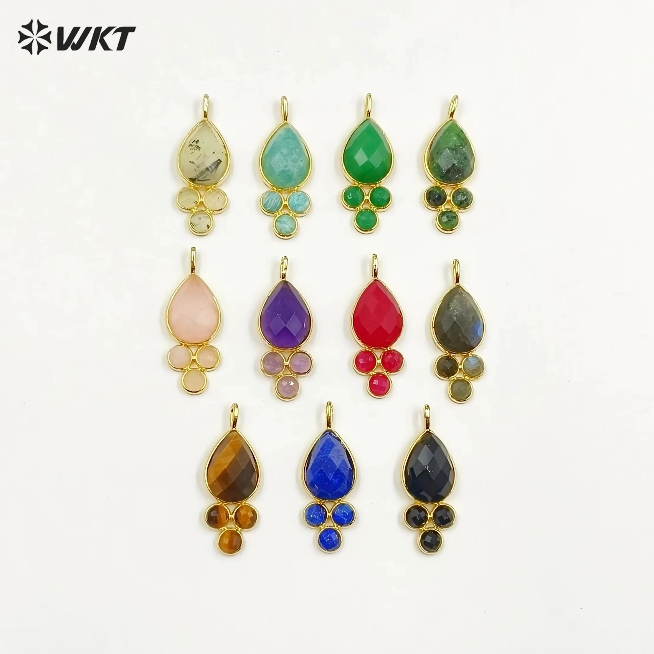 

WT-P1944 WKT 2023 Fashion Style Natural Gemstone Pendant Water Droplet For Jewelry supplies Jewelry 18K Gold Fashion