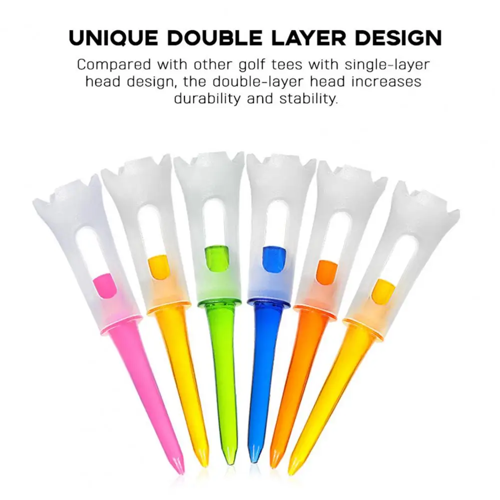 Easy Golf Game Tee Colorful Plastic Golf Tees Set Professional Four-head Design Reduce Friction Serving Pins 83mm for Practice