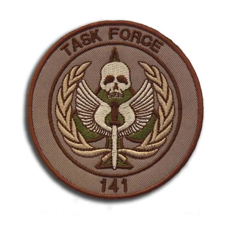 Geistergesichtsmaske, Totenkopf, Task Force 141, Taktisches Emblem, Kleidungsapplikation, Stickerei-Patch, Militärrucksack-Armband, Moral-Abzeichen – Detail 9