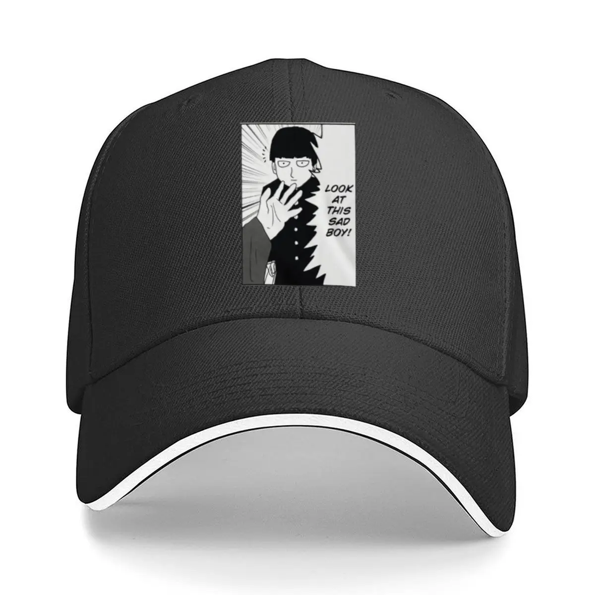 

Грустный мальчик, смелый текст, мем, забавная художественная бейсболка-сэндвич