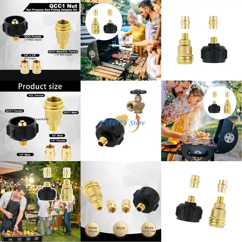 

G6DE Practical Gas Cylinders Coupling Metal Texture for Camping and Barbecues Setups