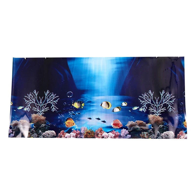 2 Poster Blue Fresh Sea Background Aquarium Ocean Landscape Poster Fish Tank Deco Objects