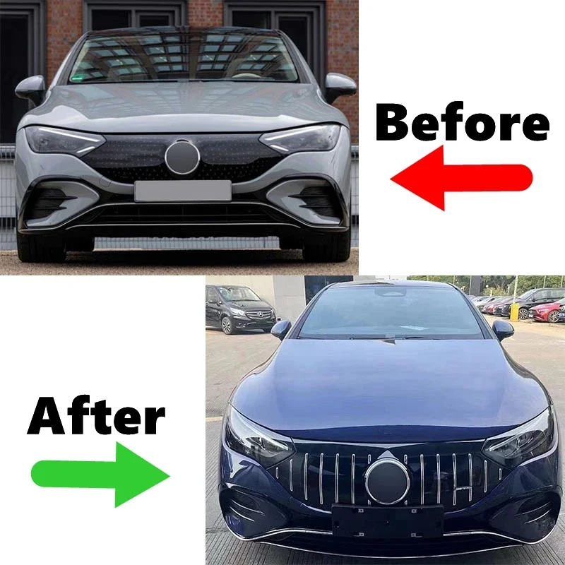 GT نمط المصد الأمامي مصبغة الشوايات لمرسيدس بنز EQE الفئة W295 V295 EQE350 EQE500 EQE53 2022-2024 طقم الجسم ترقية الشواية #2