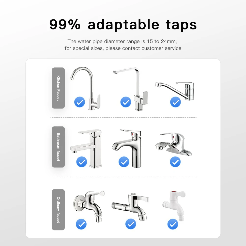 Household universal adapter Sanitary vanity basin Bathroom UV faucet with anti-scale and chlorine removal water filter