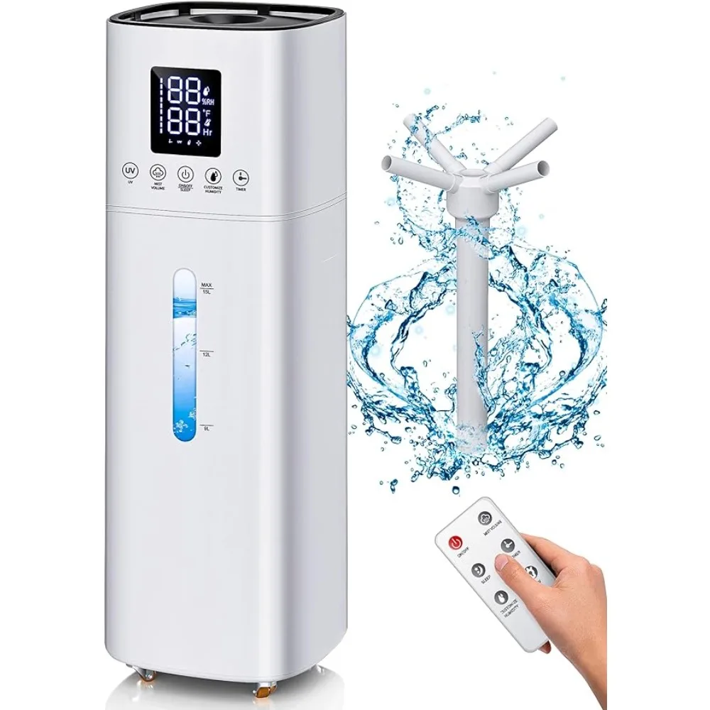 

Humidifiers for Bedroom, 15L Wholehouse Humidifier for 2000 sq. ft, 600ml/h Cool Mist Humidifier for Large Room