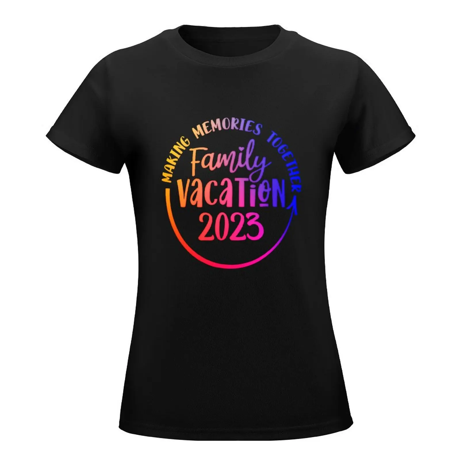 Vintage Family Trip Summer Vacation Beach 2023 T-Shirt summer clothes animal prinfor Aesthetic clothing Womens clothing