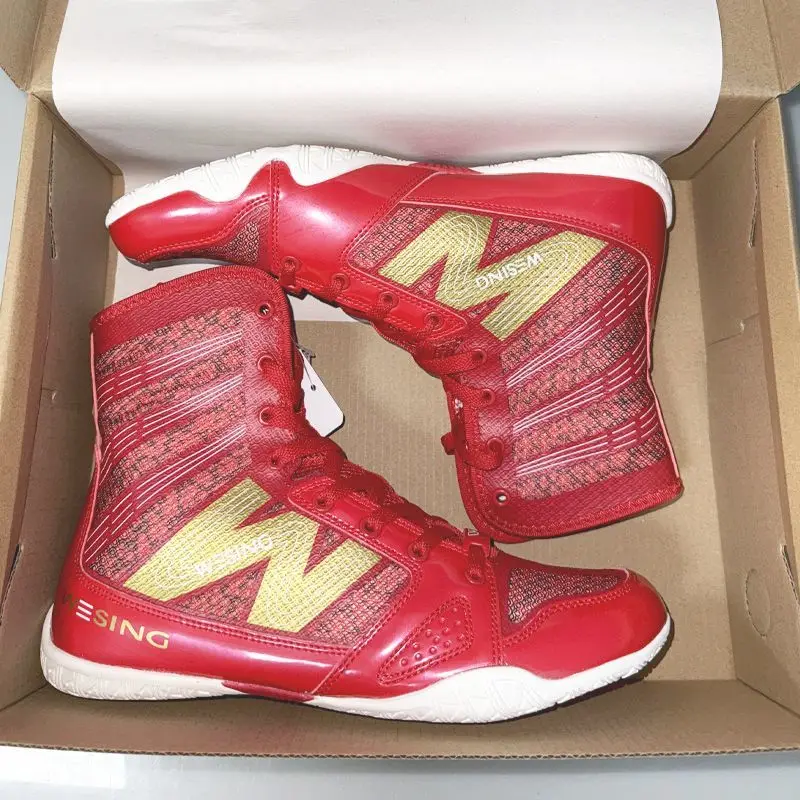 Professional Wrestling Shoes Men Breathable Boxing Shoes Man Anti-Slip Fighting Shoes for Men High Gym Training Shoe Mans