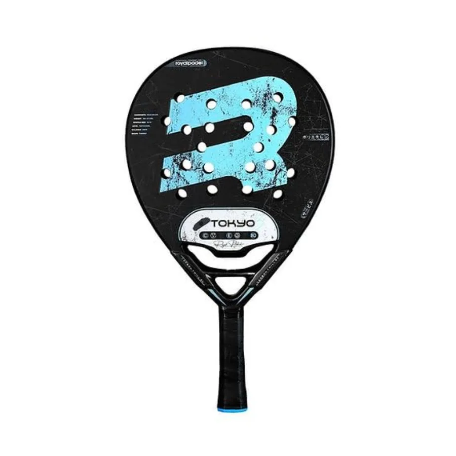 Tokyo Padel Racket Black Fiber Carbon Face Blend with High-Density Foam Core 3D Matte Surface for Power, Precision Control Adva