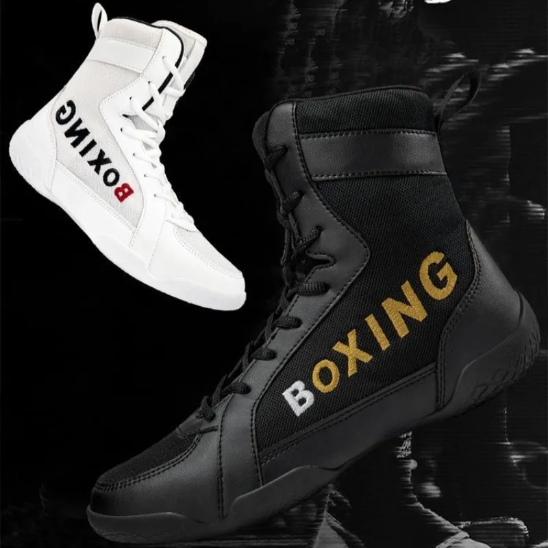 2026 New Trend Wrestling Sneakers Men Non-Slip Boxing Sneakers Men Big Size 47 Fighting Shoes High Top Gym Training Shoe For Man