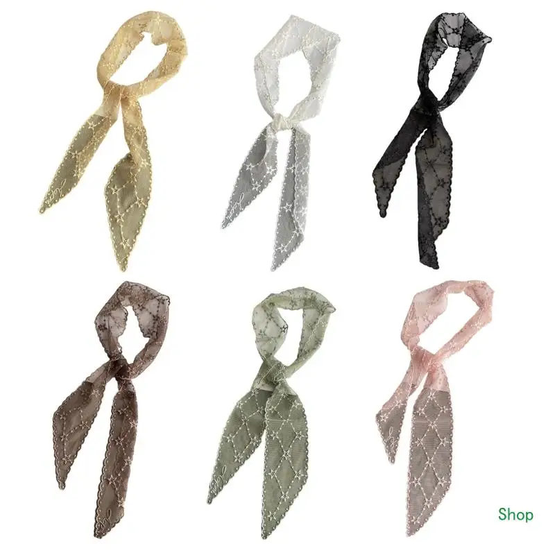 

Dropship Hollowed Lace Flower Scarf Hairband Summer Vacation Kerchief Hair Bandanas