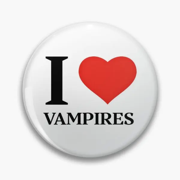 I Love Vampires  Soft Button Pin Funny Badge Decor Women Lover Collar Creative Fashion Hat Cute Metal Brooch Gift Jewelry