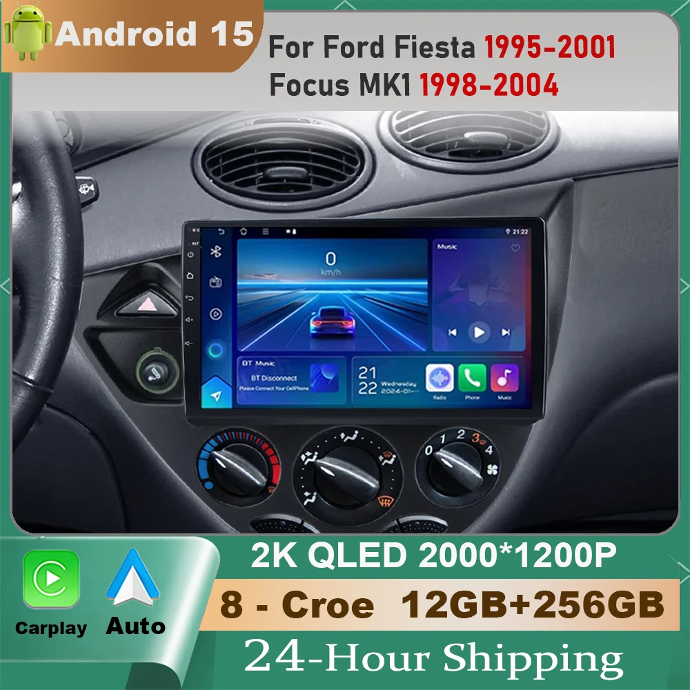 Android15 для Ford Fiesta 1995-2001 Focus MK1 1998-2004 Автомобильный радиоприемник Мультимедийный плеер Навигация GPS Carplay Стерео головное устройство WIFI Android15 для Ford Fiesta 1995-2001 Focus MK1 1998-2004 Автомобильный радиоприемник Мультимедийный плеер Навигация GPS Carplay Стерео головное устройство WIFI