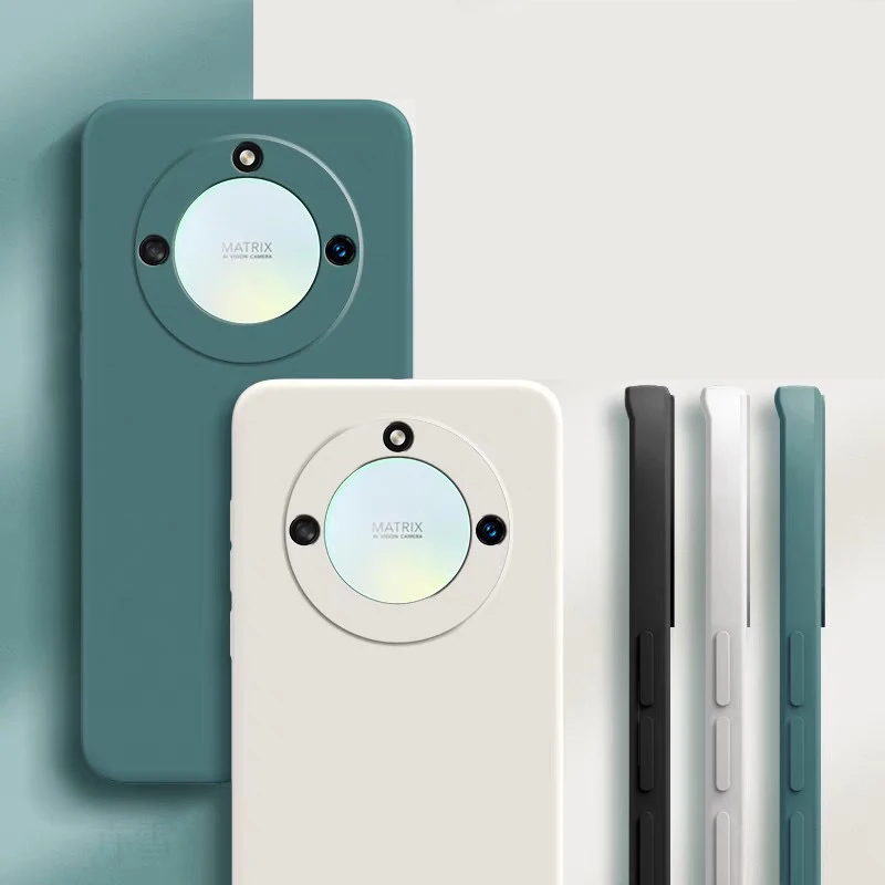 حافظة هاتف أصلية بسيطة لهاتف Honor X9 X9a X9b X9c Smart X9cSmart 5G ملحقات غطاء خلفي من السيليكون السائل المربع الناعم