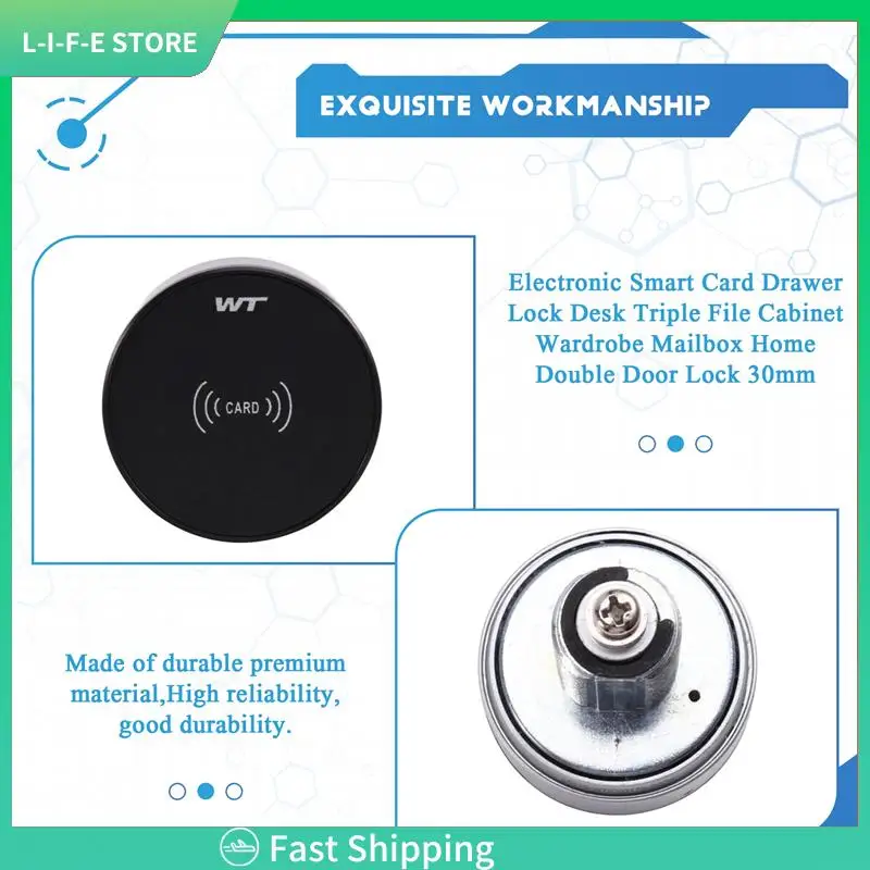 

Office Desk Smart Lock Smart Mini IC Card Induction Lock For File Cabinets, Wardrobes, Mailboxes Home And Office Use-AA98