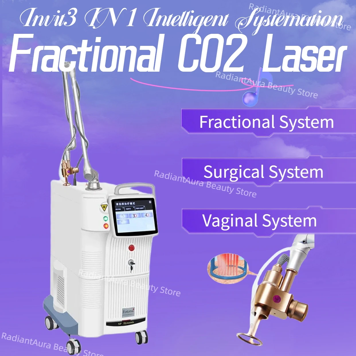 

Newest design 4D Fotona Co2 Fractional lase Treatment Machine 10600nm lase beaut machine For Resuacing Acne Scars
