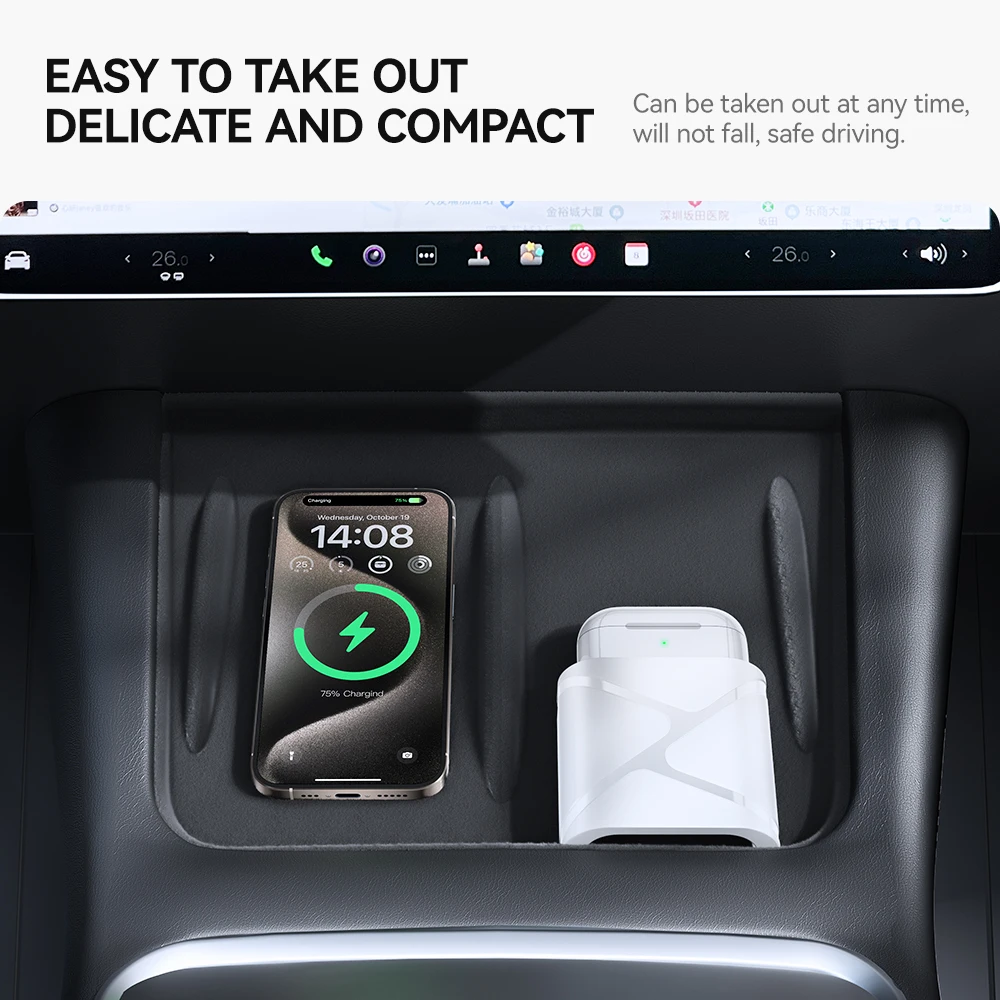 YZ For Tesla Model 3 Model Y Wireless Charging Protective Pad Material Upgrade Wireless Headset Limit Protective Accessories