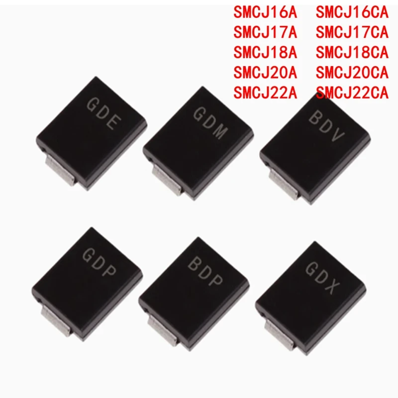 

50 stks SMCJ16A SMCJ16CA SMCJ17A SMCJ17CA SMCJ18A SMCJ18CA SMCJ20A SMCJ20CA SMCJ22A SMCJ22CA Op Voorraad Groothandel