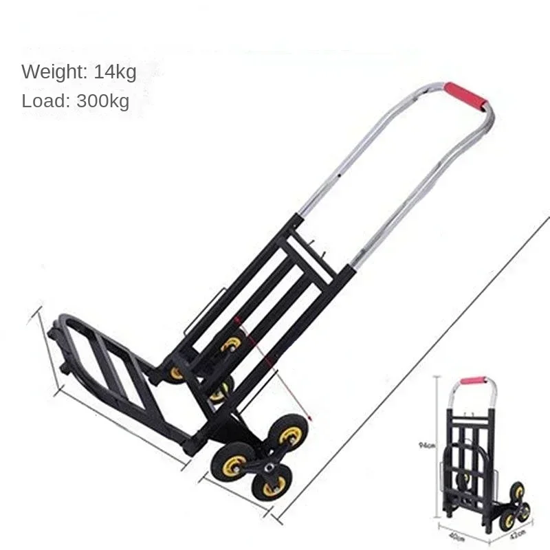 Folding Cart Hand Pulling Car Household Grocery Shopping Rod Goods Upstairs Carry Climbing Stairs Load Trailer