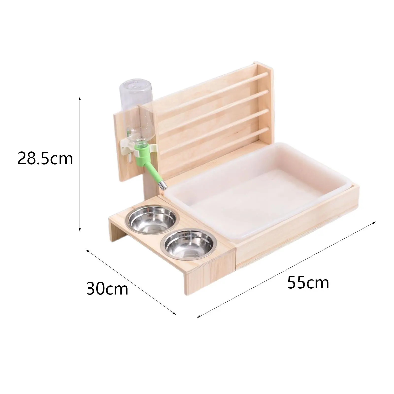 Wooden Hay Feeder with Litter Box Guinea Pig Hay Holder for Hamster