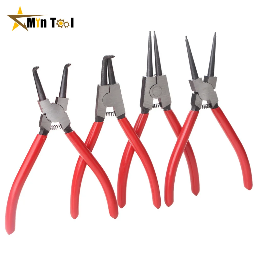 Circlip Pliers Internal External Ring Remover Installation Tool Straight/Curved Jaw Tip Precision Spring Loaded Tool Hand Tool