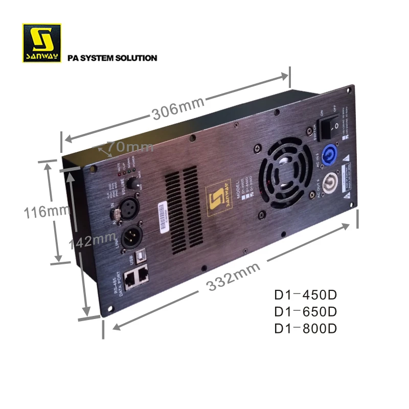 OEM D1-650D Sanway 700W DSP Class d Power Amplifier Module for Active Speaker