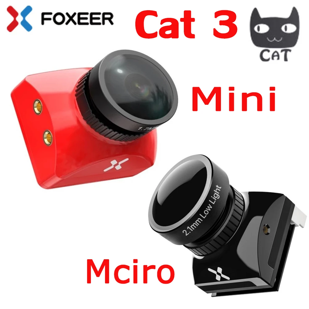 

Foxeer Mini Cat / Micro Cat 3 1200TVL Starlight 0,00001 люкс FPV камера с низкой задержкой и низким уровнем шума для RC FPV Racing Drone