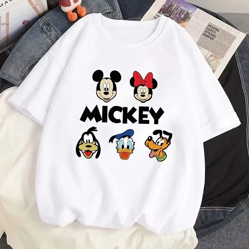 

Disney Mickey Mouse Printed T-shirt Fashion Women Casual Short Sleeves T Shirt Summer O-Neck Streetwear Harajuku Tshirt Tops