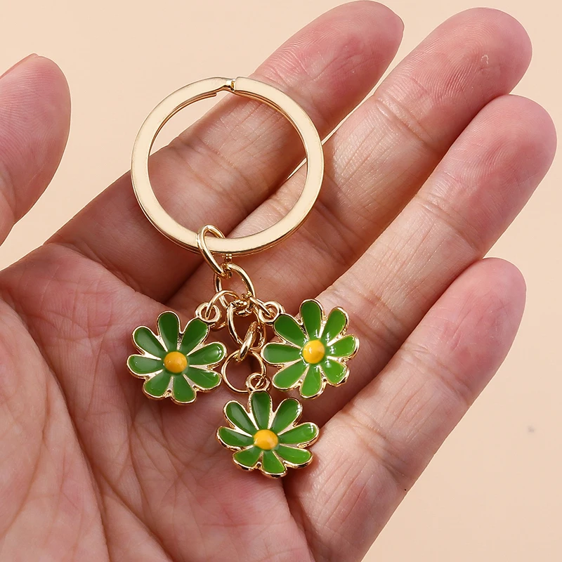 Modische Bunte Blumen-Schlüsselanhänger, Souvenir-Geschenke für Frauen und Männer, Autoschlüssel, Handtaschen- und Geldbörsenanhänger, DIY-Schmuckzubehör – Detail 11