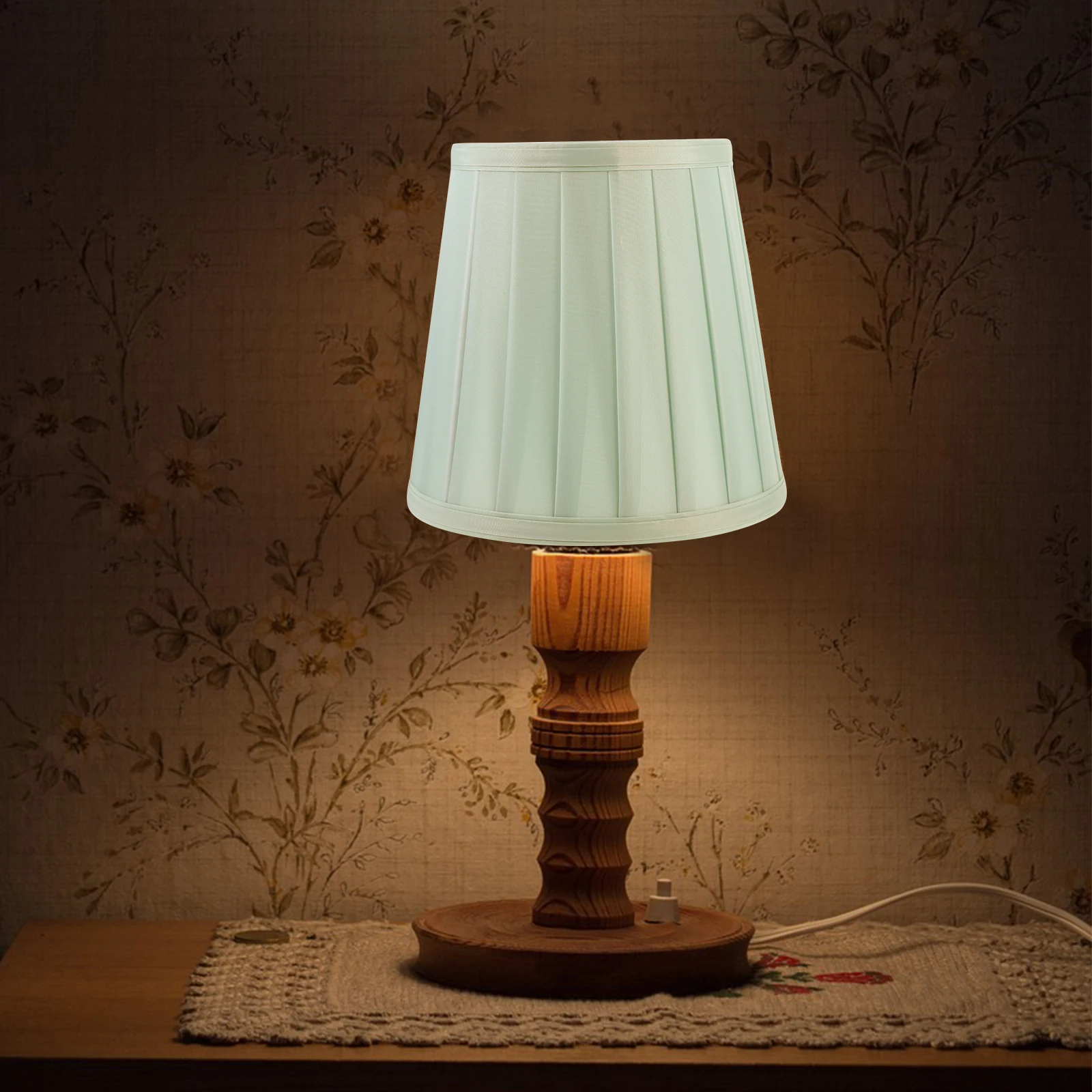 

Pleated Wrinkle Cloth Replacement Lampshade Fabric Table Lamp Shade Decorative Soft Light Cover for Living Room Bedroom Study