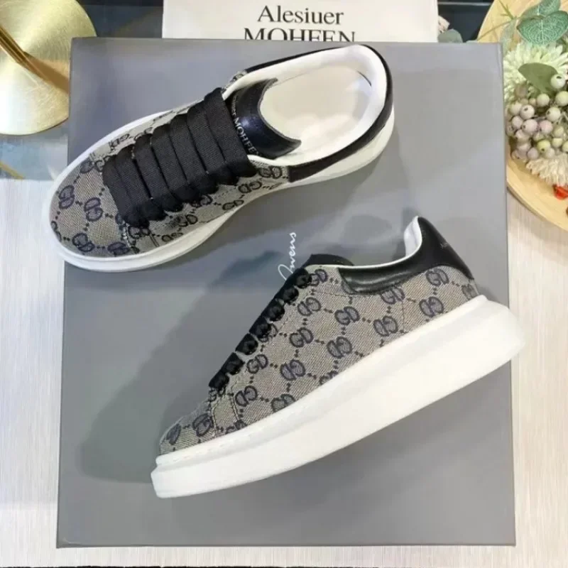 2025 Men's Women Casual Shoes Couple All-match Chunky Lace-up Sneakers Fashion Elevated Muffin Shoes Man Board Shoe Mujer Hombre image 5