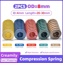 Creamily 2pcs/lot Mould Spring 8x4xL Spiral Stamping Compression Springs Outer Diameter 8mm Inner Diameter 4mm Length 20-30mm