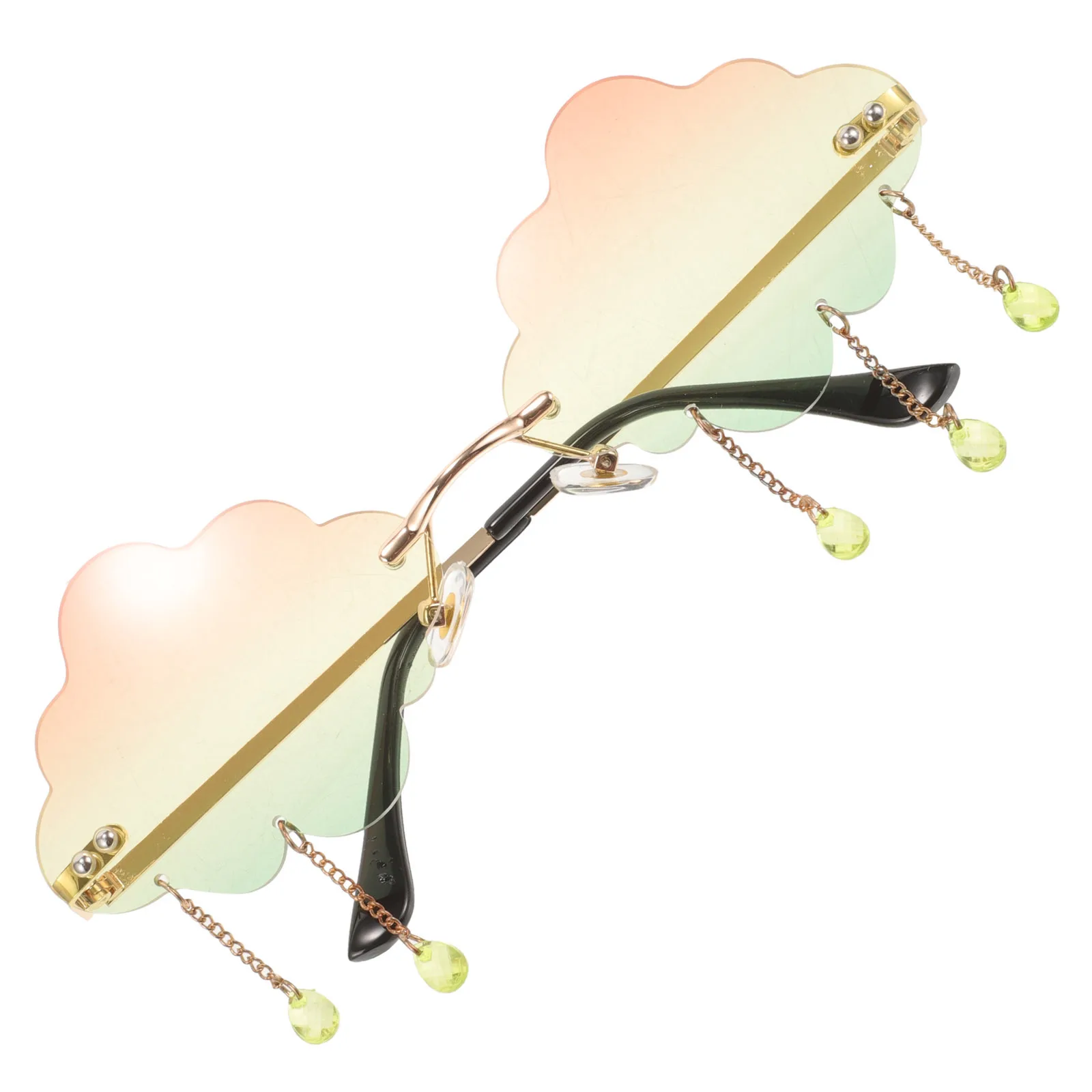 

Wide Use Rimless Sunglasses Shaped Durable Stylish Eye Guard for Women Teens Summer Shot