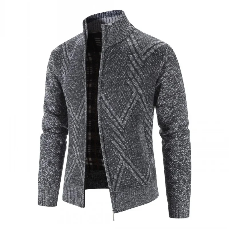 Winter Jackets Men Cardigans Sweatercoats High Quality Male Stand-up Collar Casual Cardigans Slim Fit Warm Sweaters Size 4XL