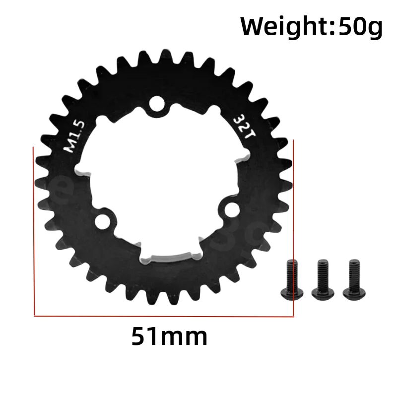 เหล็ก M1.5 32T Spur เกียร์หลัก 1.5 โมดูลัสสําหรับ Traxxas 1/5 X-Maxx 8S 1/6 XRT RC รถอะไหล่อัพเกรดอุปกรณ์เสริม