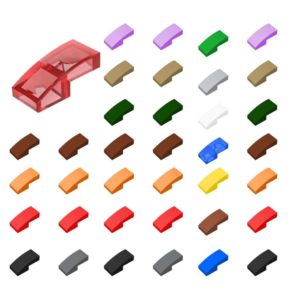 50pcs 11477 Slope Curved 2 X 1 Bricks DIY Buildings Blocks Collections Bulk Modular Toys For Technical MOC Set Christmas Gifts