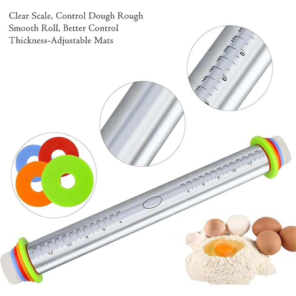 

Non-Stick Adjustable Roller Easy To Clean Rolling Pin For Baking Durable Eco-Friendly Rolling Tool As Shown