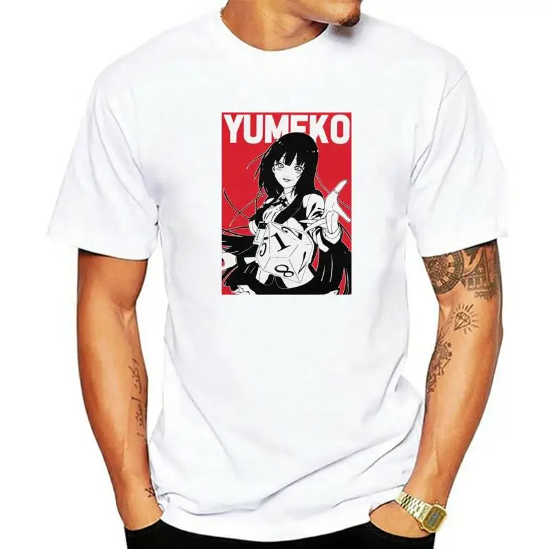 Funny Kakegurui Tshirt Men O- Neck Short Sleeved Yumeko Jabami Printed T-Shirt Pre-Shrunk Cotton Anime Fan Tee Shirt for Men