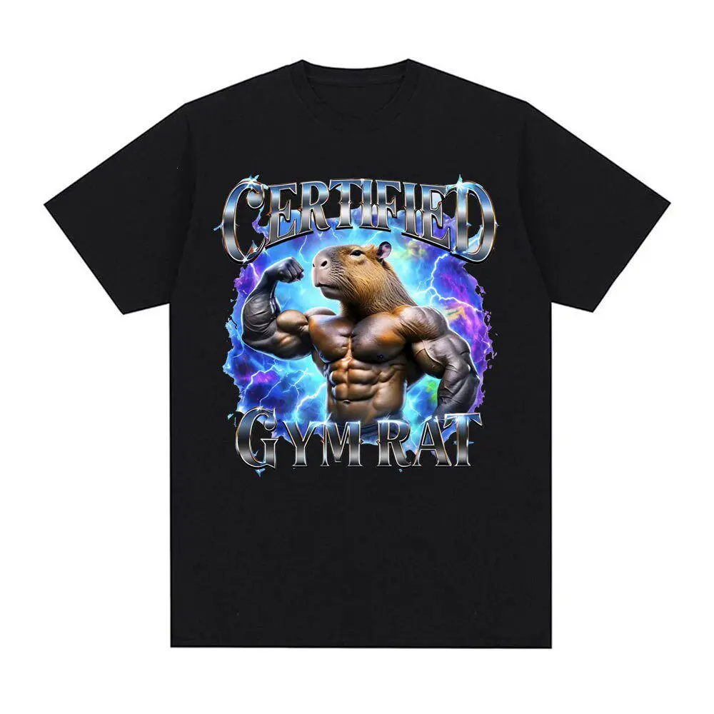 Certified Gym Rat T-shirt Funny Vintage 90s Style T Shirt Unisex Gym Graphic Tee Gym Lovers Gift Funny Short Sleeve Clothes