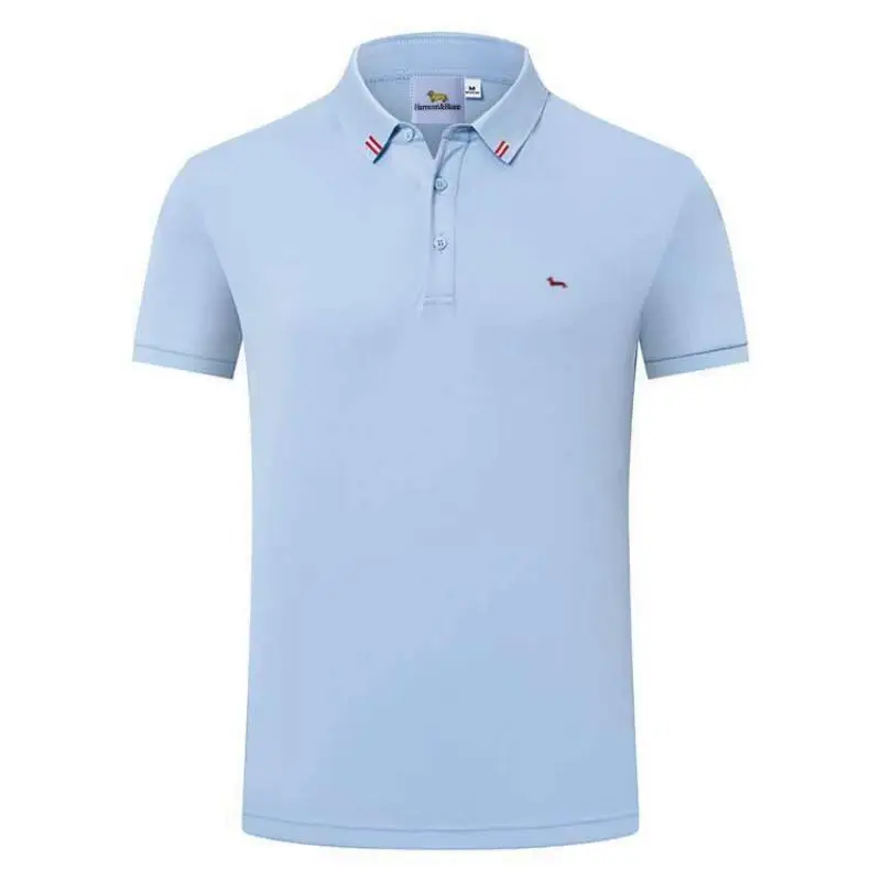 New Men Summer Suitable Sport Quick Dry Short Sleeve Polo Shirt Embroidery Harmont Solid Shirts Blaine Keeo Cold