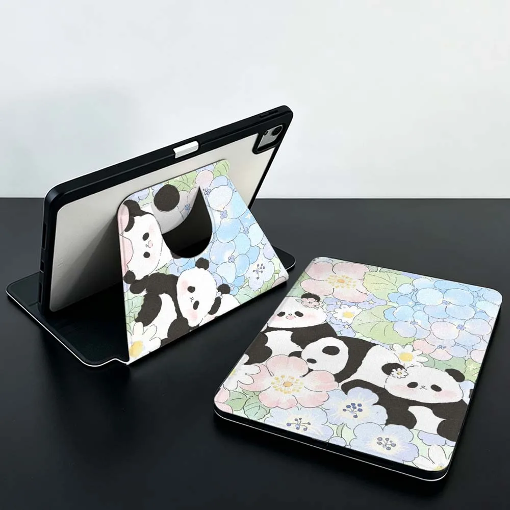 Cute Cartoon Panda Soft For Xiaomi Mi Redmi Pad SE 6 7 M7 8.7 12.1 11.2 inch 2025 360° Rotation Tablet Case