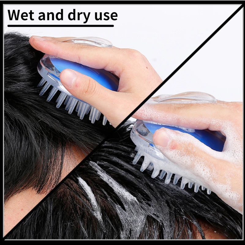 ซิลิโคนคริสตัลโปร่งใสหัวนวดแชมพูแปรงหวีนุ่มแปรงทำความสะอาด Scrubber ล้างฝักบัวอาบน้ำอุปกรณ์