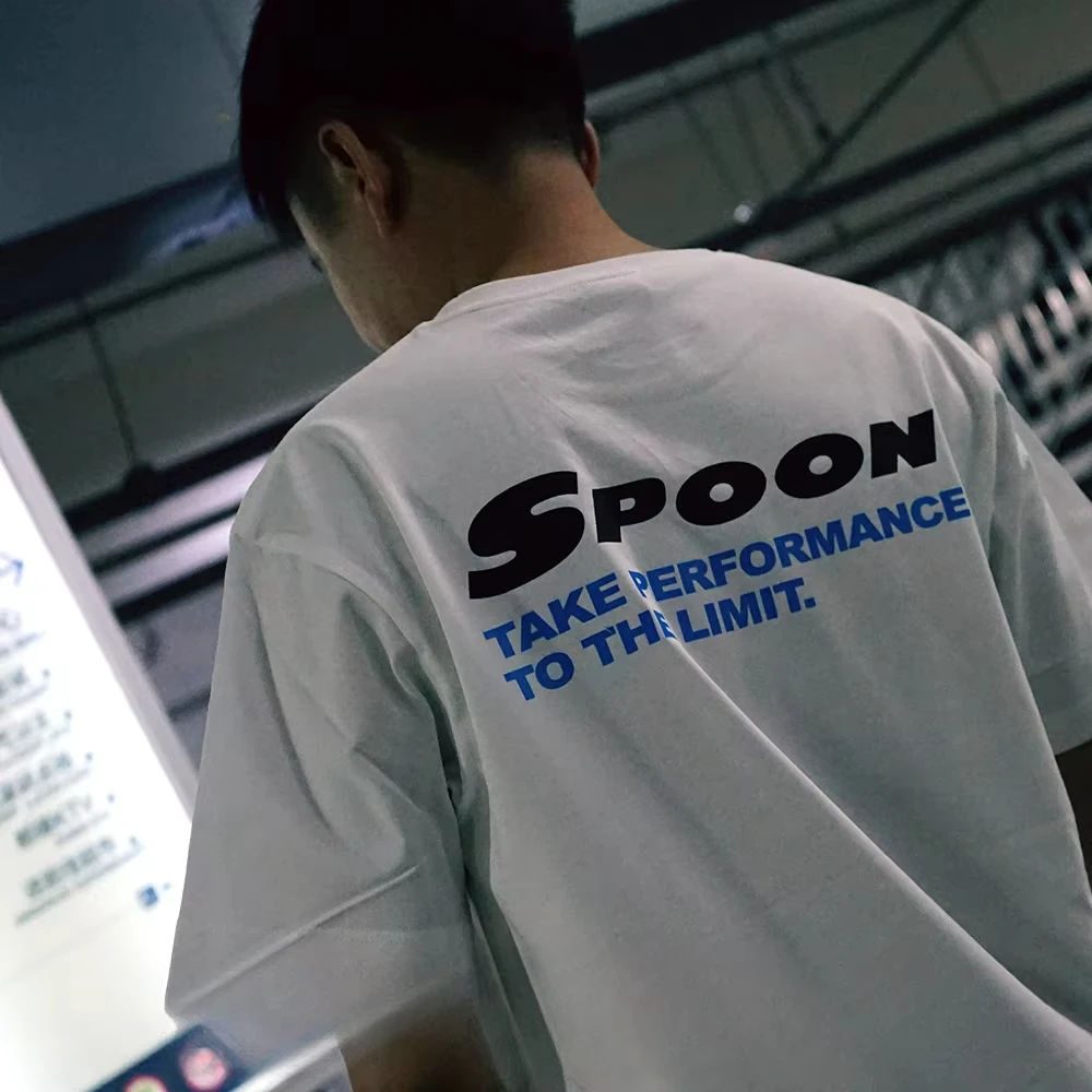 

Japanese JDM Honda Civic Fit Modified SPOON Printed Graphic Tshirt Breathable Sweat Absorption Motorcycle T-shirt Men's Clothing