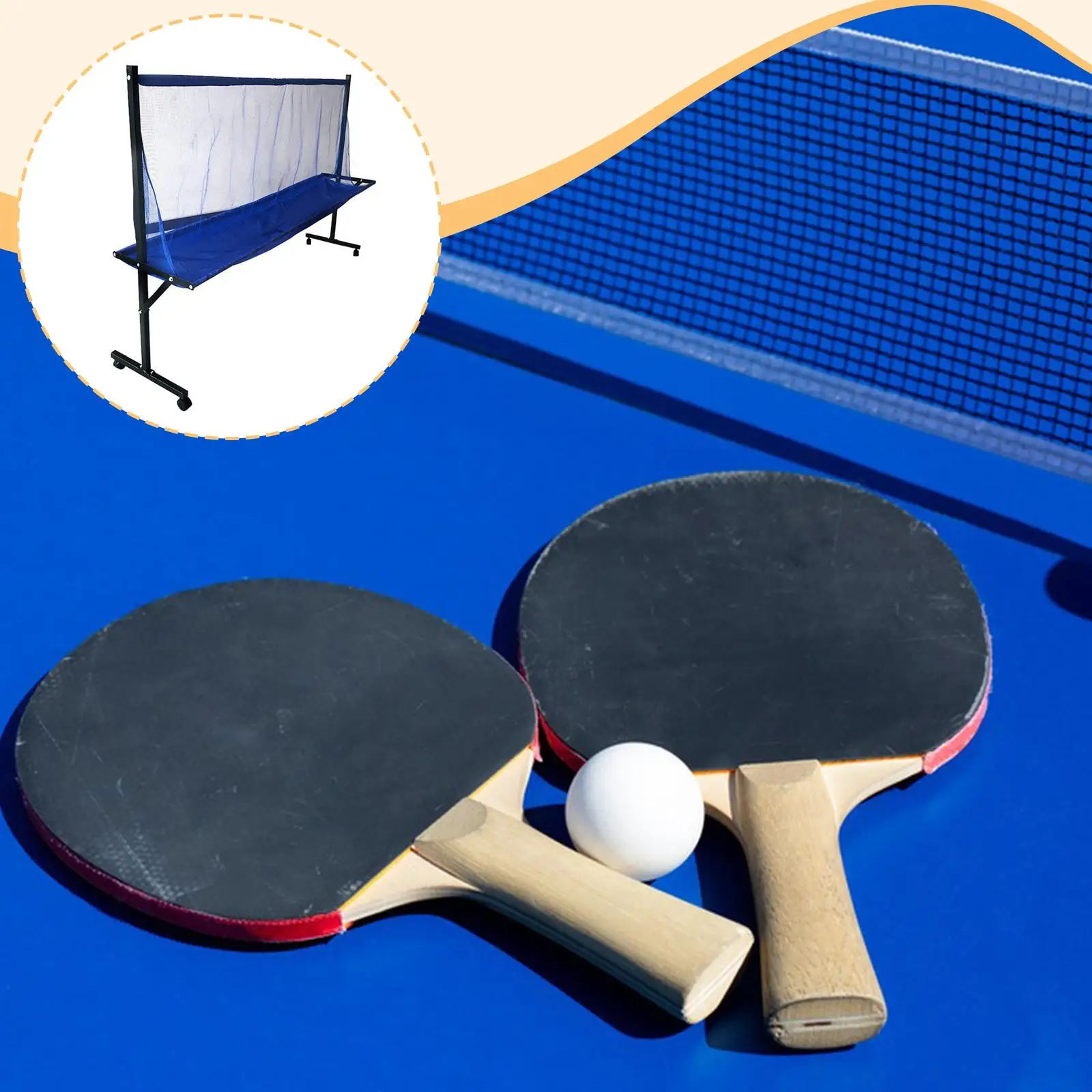 

Table Tennis Ball Catch Net Accs Easy to Assemble Lightweight Ball Recycling Net