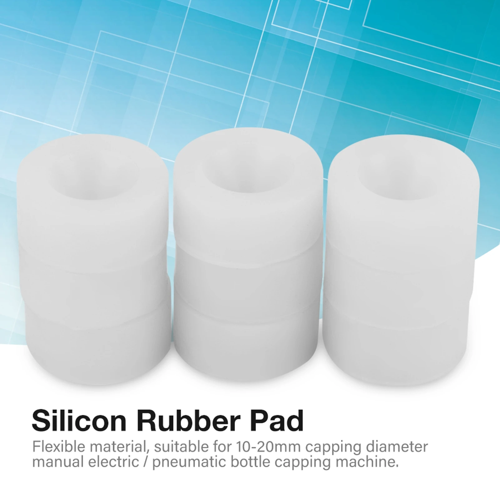 

Silicon Rubber Pad for Bottle Capping Machine 10‑20 mm Bottle Capping Machine Pad Bottle Capping Rubber Pad Rubber Capper